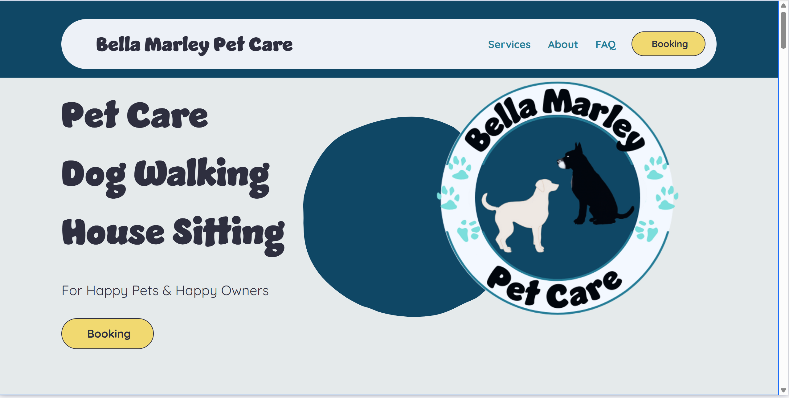 Bella Marley Pet Care website