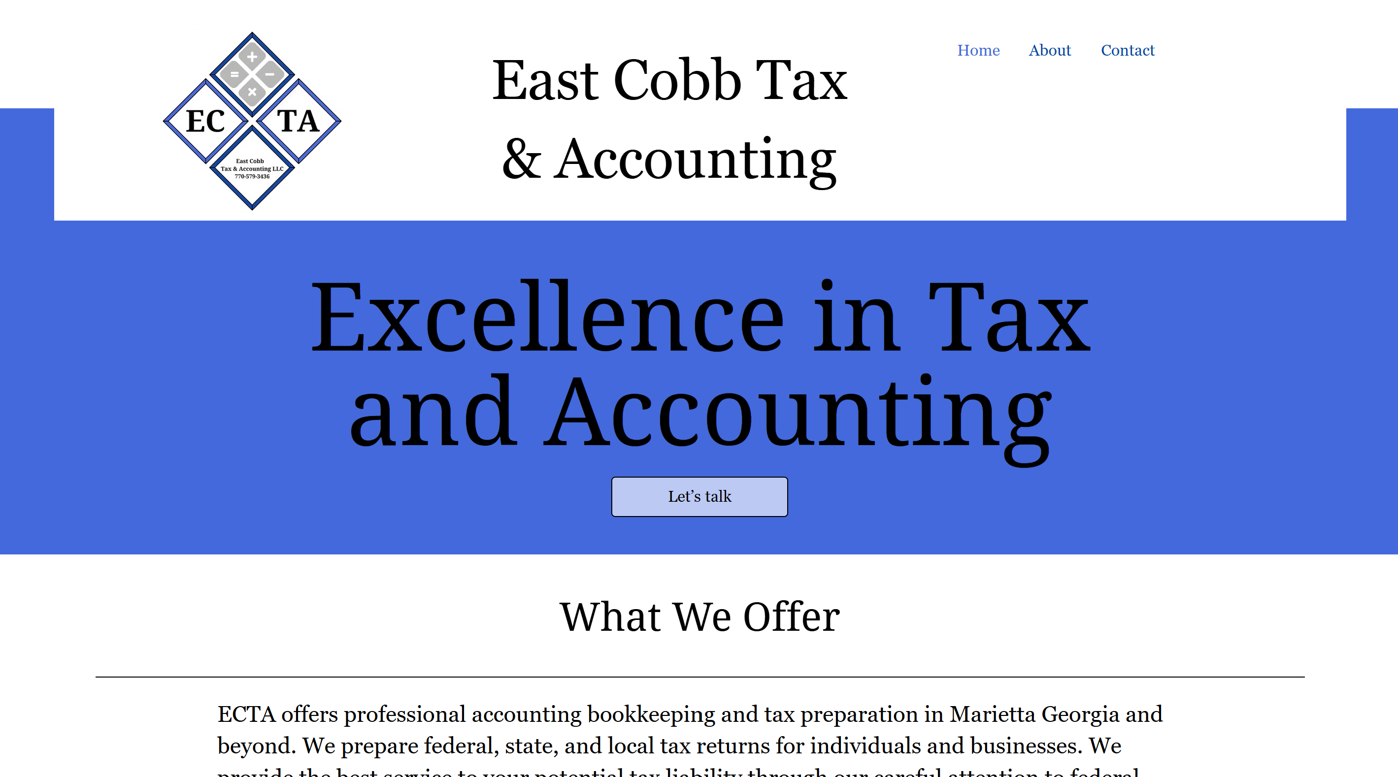 East Cobb Tax and Accounting website